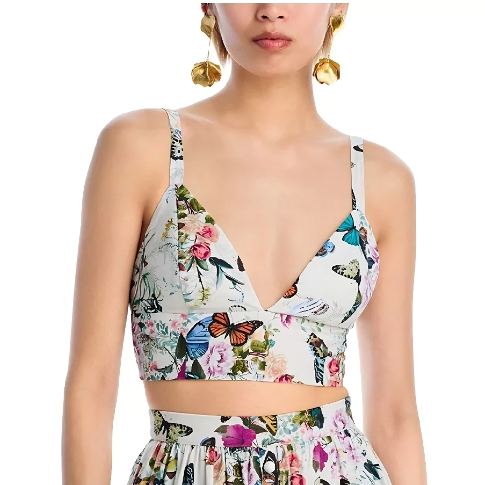 L'AGENCE Kaori Bralette Top Size Large NWT $250 Charonda Butterfly Festival Boho